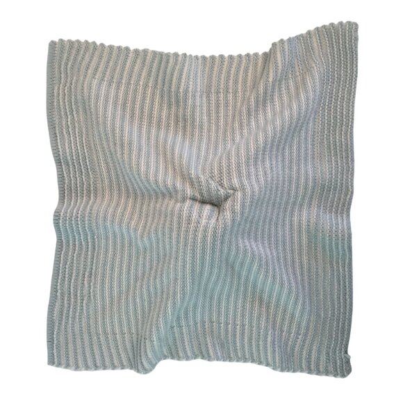 Carters Knit Teddy Bear Lovey 14" Blue White Stripes Baby Security Blanket - Picture 6 of 6